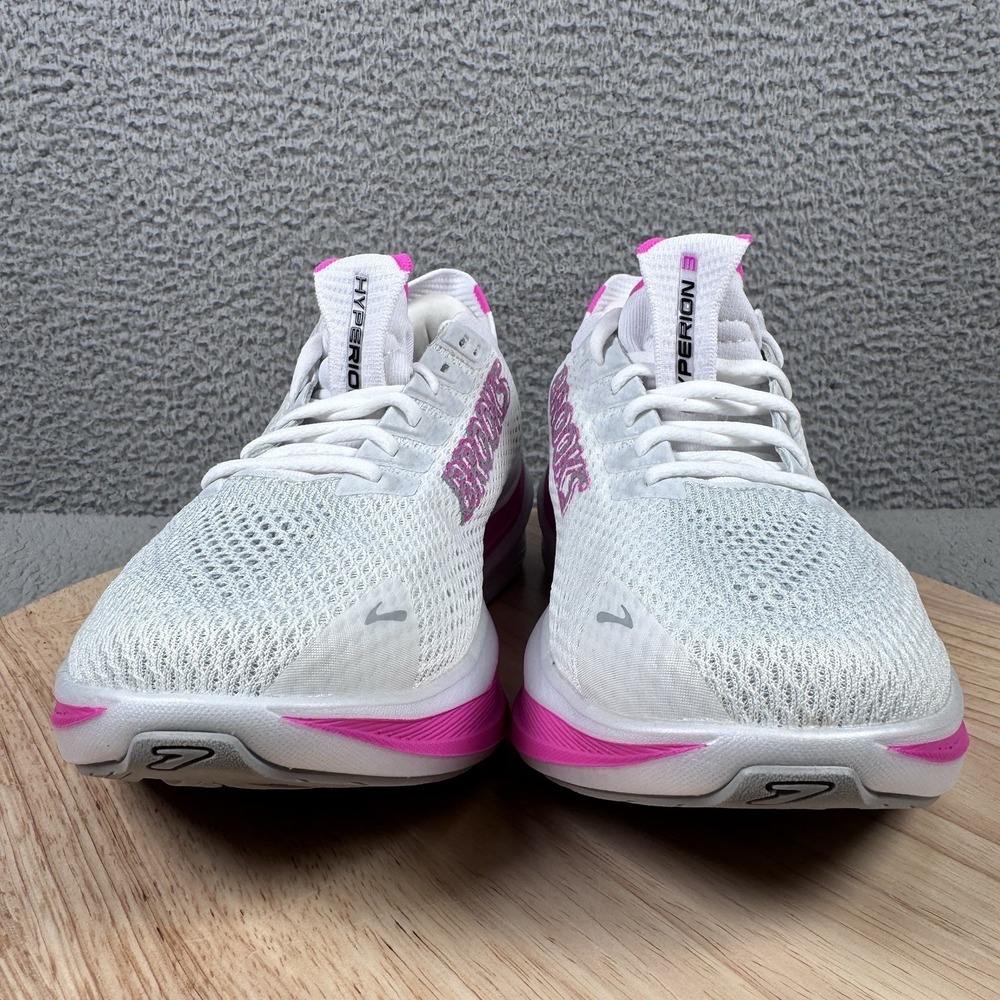 Brooks Hyperion 3 Womens Size 9 White Luminary Cyber Pink Road Running Shoes - Picture 2 of 12